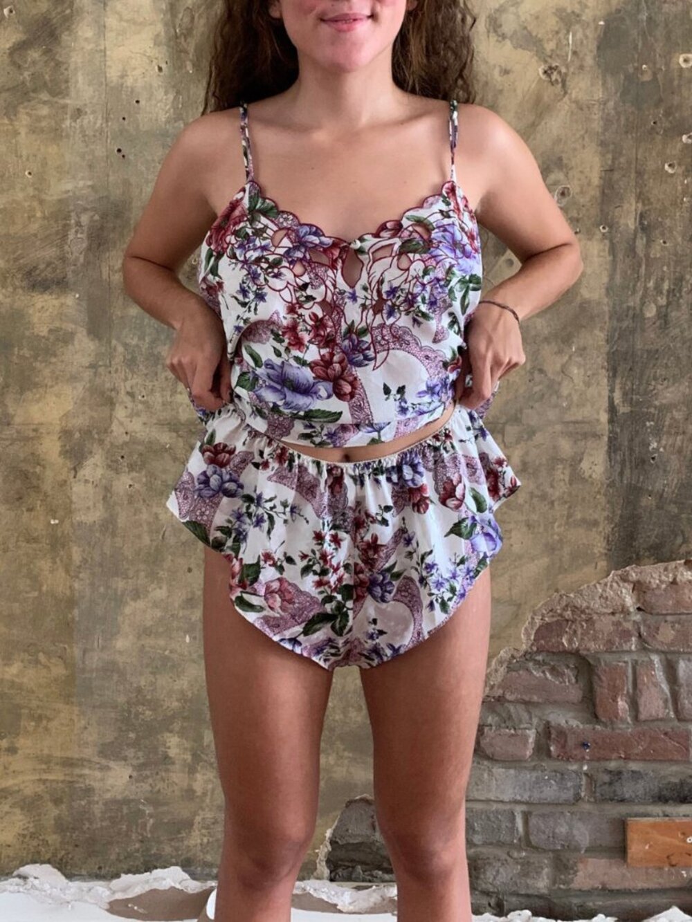 Vintage Victoria’s Secret Gold Label Floral Cami & Tap Shorts Set - Medium